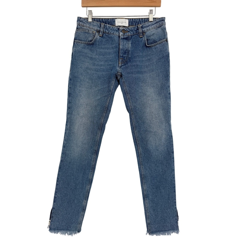 Gaelle Paris Skinny Raw Hem Jeans Low Rise Sz 27 100% Cotton